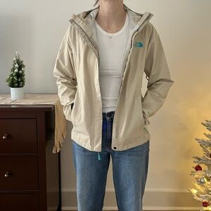 The North Face Women's cream rain jacket